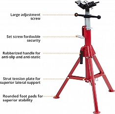 Характеристики V-образной четырехроликовой складной регулируемой опоры для труб Remmers Atlant 1/8-12
