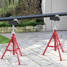 Применение складной регулируемой роликовой опоры для труб Remmers Mantis 1/8-12